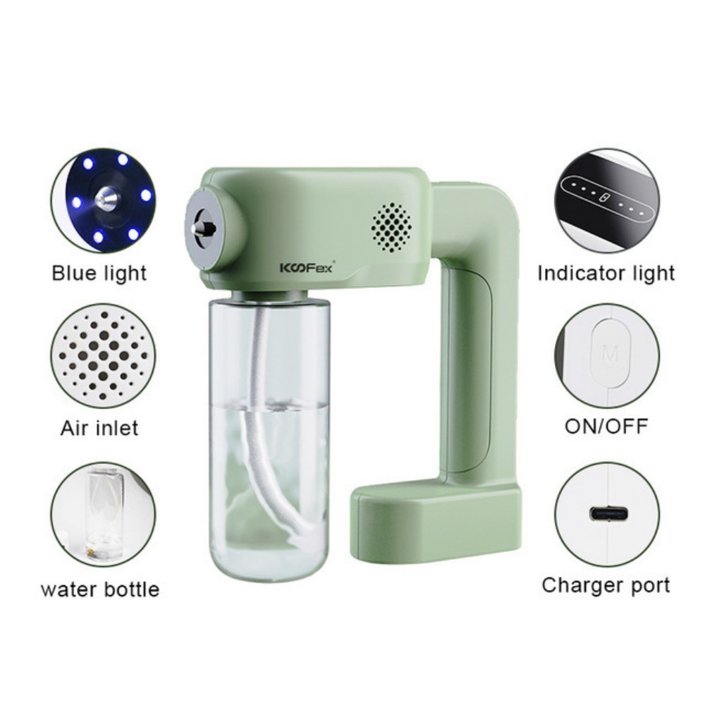 Nano Spray Sanitiser Gun, Wireless UV Blue Light for Home, Car, Hotel Disinfection, Humidification