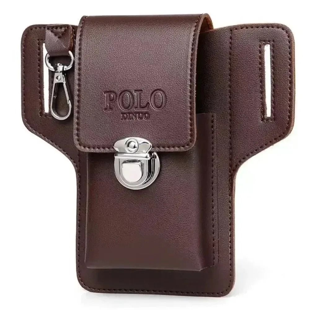 Men's Vertical PU Leather Belt Waistpack