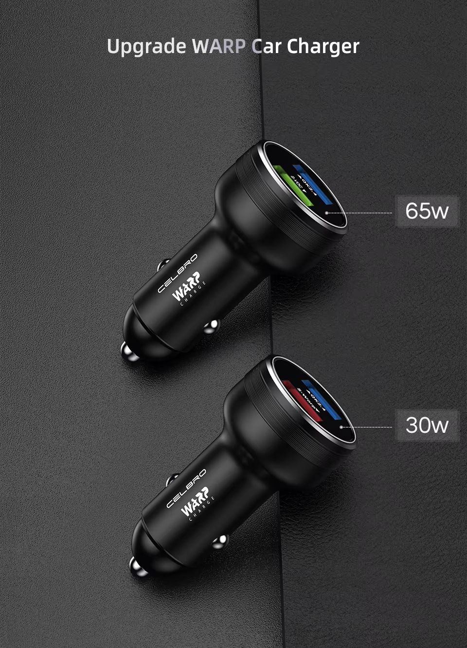 OnePlus Dual USB Car Charger 80W Super Fast SuperVOOC Warp Charge Adapter