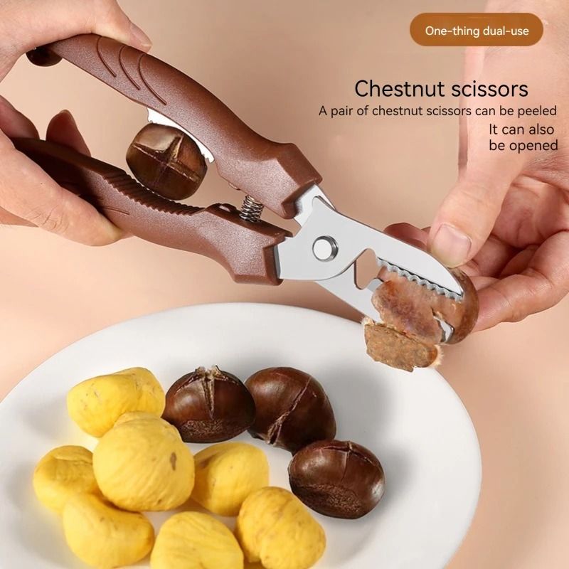 Multipurpose Chestnut Scissors and Peeler Stainless Steel Nut Shell Opener