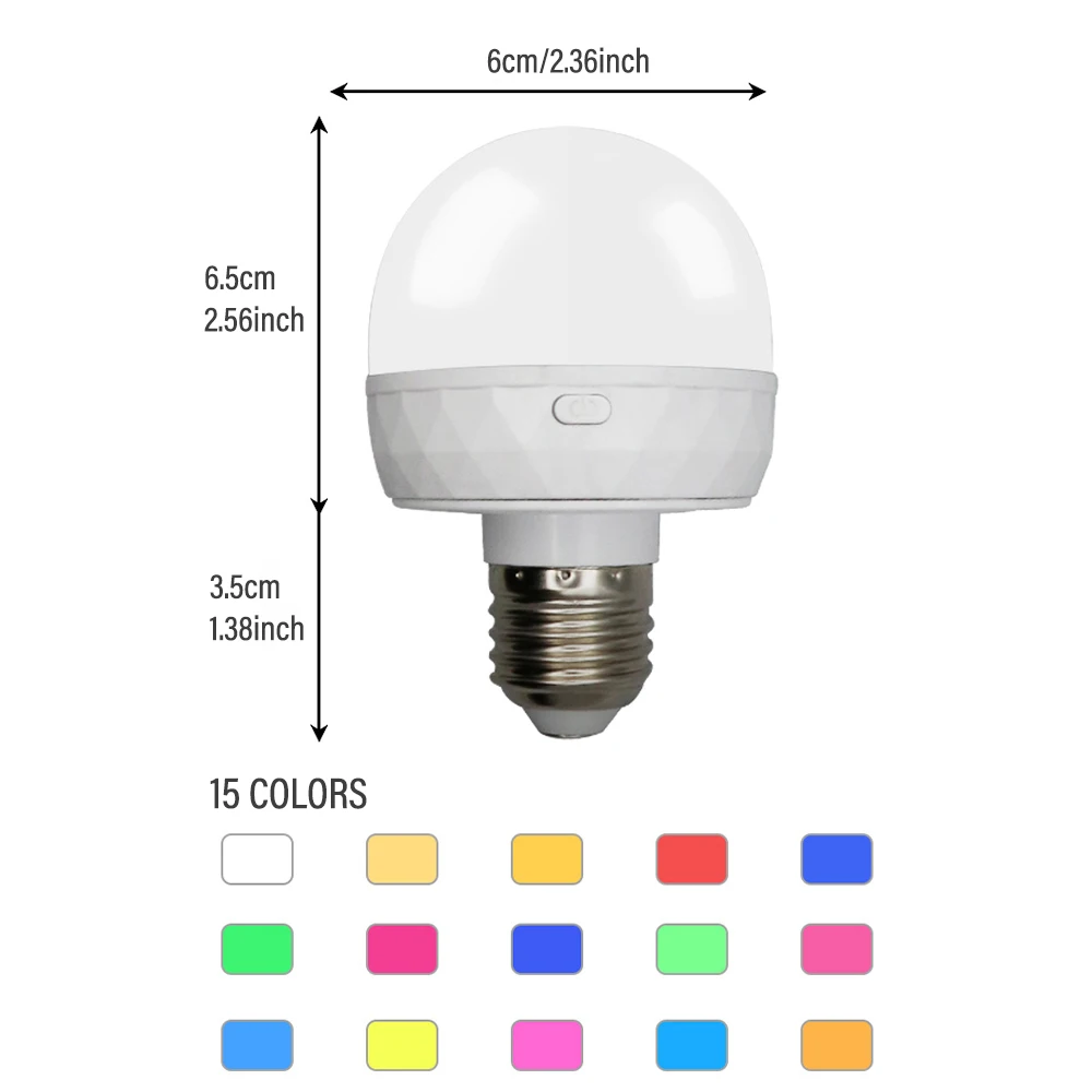 5W Rechargeable LED Lights, Battery Powered Bulbs, USB Fast Charging Timer, Detachable Base Magnetic