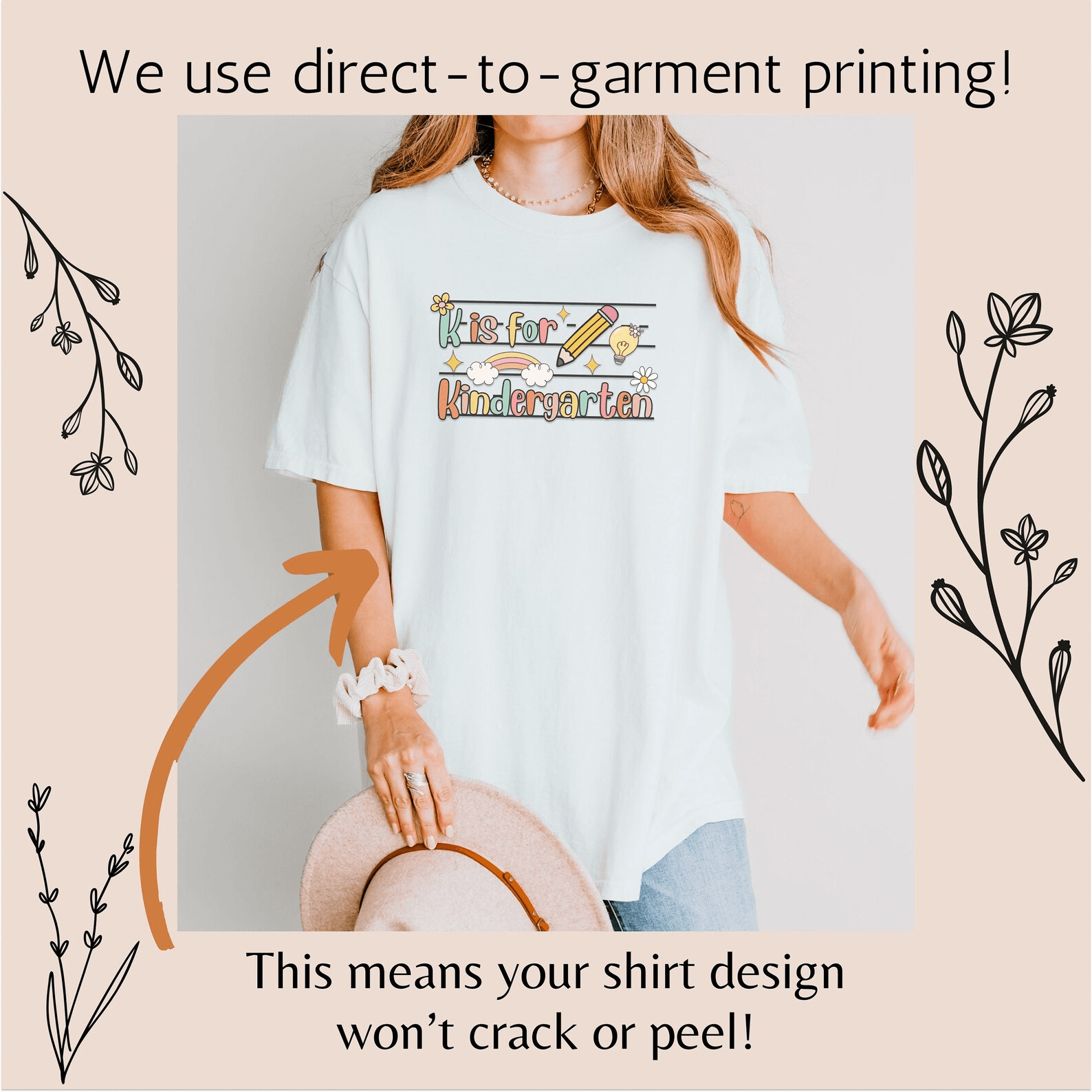 Kindergarten Teacher Shirt Retro Kindergarten Teach Tee Cute Teacher Gift
