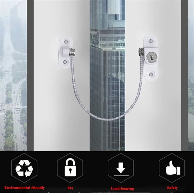 Stainless Steel Cable Window Safety Lock for Child Protection