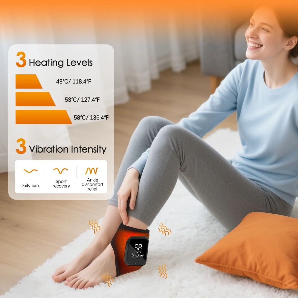 Electric Ankle Brace With Heat Compression And Vibration Massage Therapy