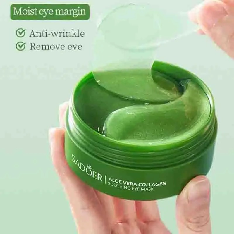 Moisturizing Aloe Vera Eye Masks, Anti-Dark Circles, Anti-Wrinkle Collagen Eye Patches