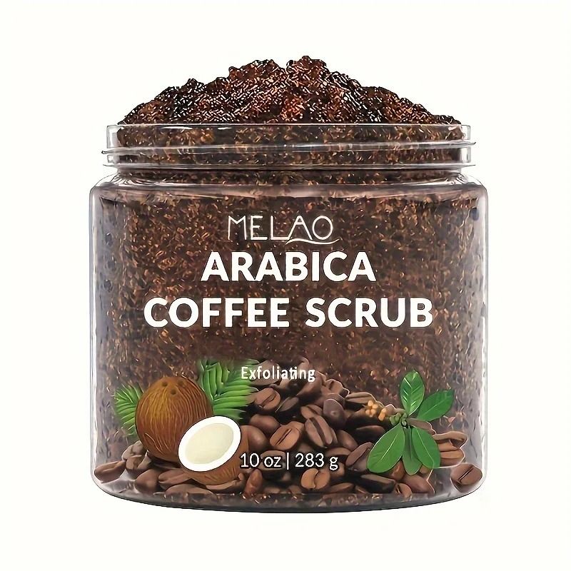 MELAO Arabica Coffee Body Scrub Exfoliating Dead Sea Salt Skin Care Scrub
