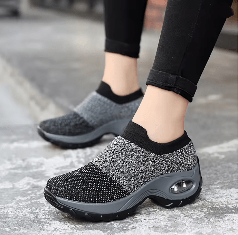 Womens Fly Weave Breathable Walking Platform Sneakers Sport Shoes