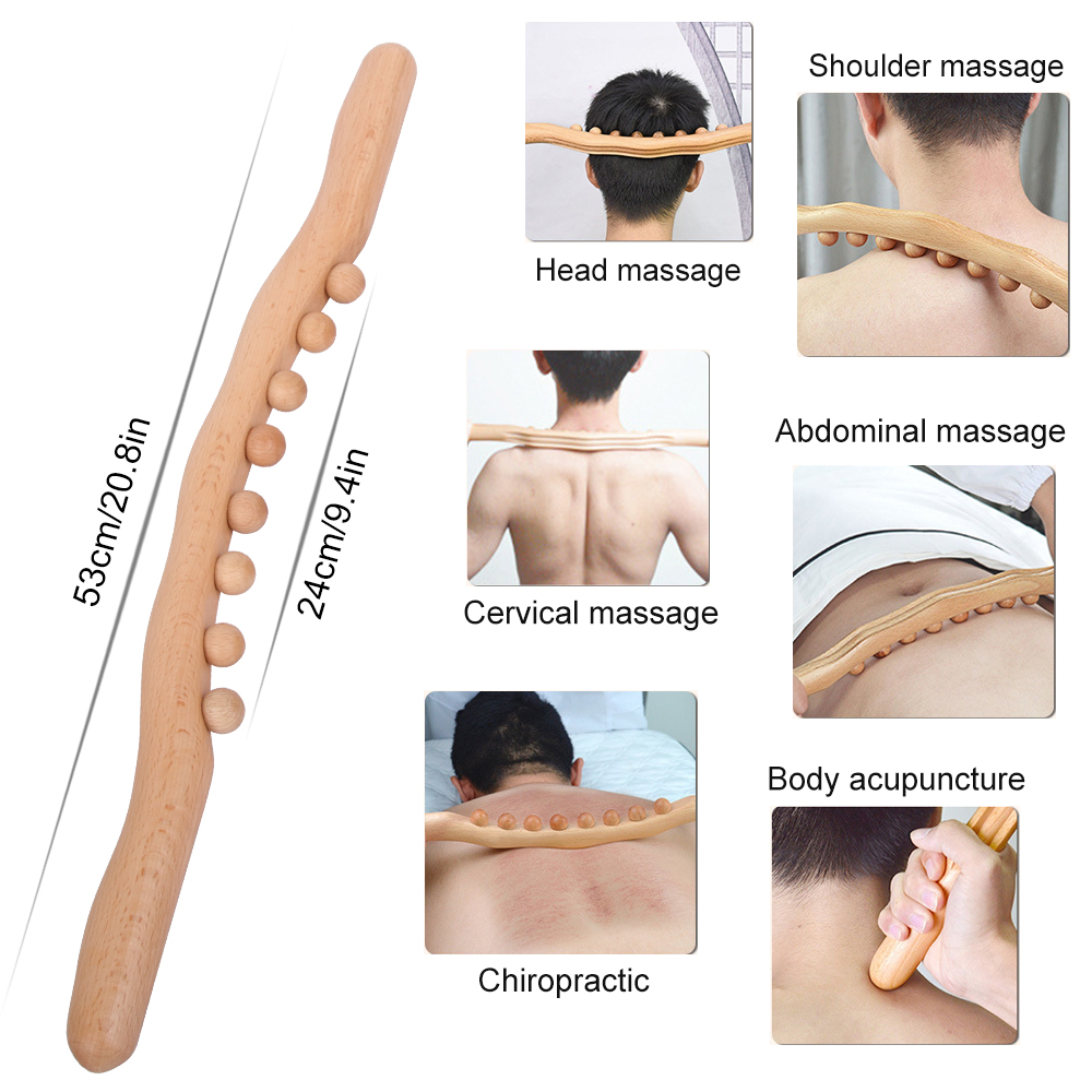 Beech Wood Scraping Stick Universal Back Needle Massage, Tendons Treatment Guasha Relax Therapy Tooll