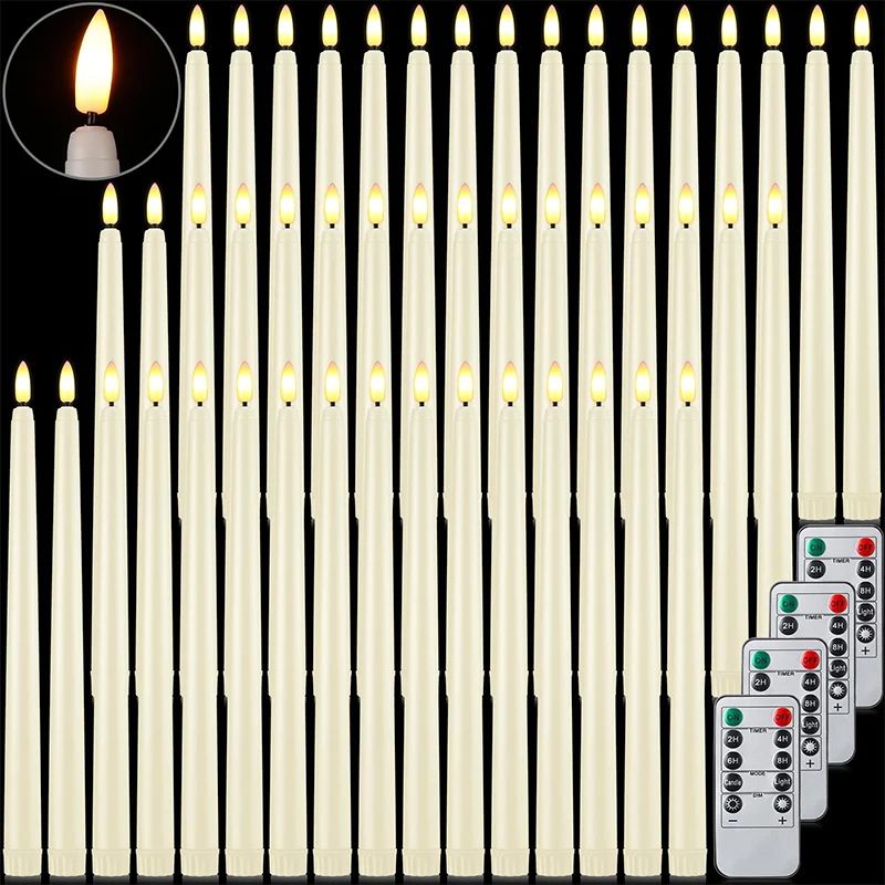 Flameless LED Taper Candles Set with Flickering Light