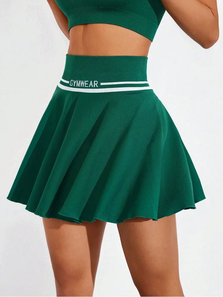 Womens Quick-Dry Tennis Skirt Seamless Stretch Badminton Skirt