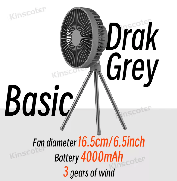 BreezeMax Rechargeable Camping Fan with Power Bank and LED Light