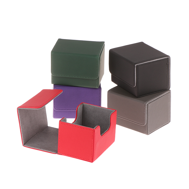 Premium PU Leather Trading Card Storage Box Portable Card Organizer Case