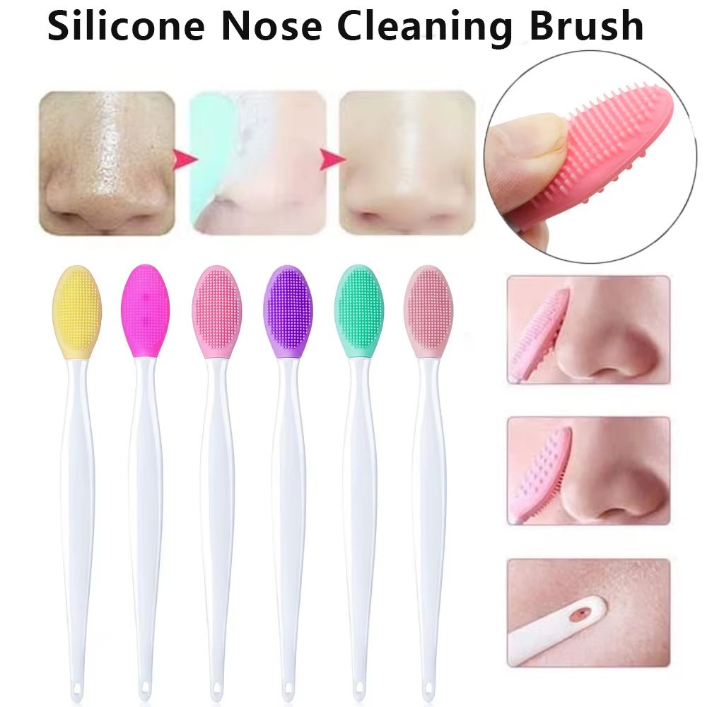 Silicone Face Cleansing Brush with Replacement Heads – Exfoliating Blackhead Removal Tool