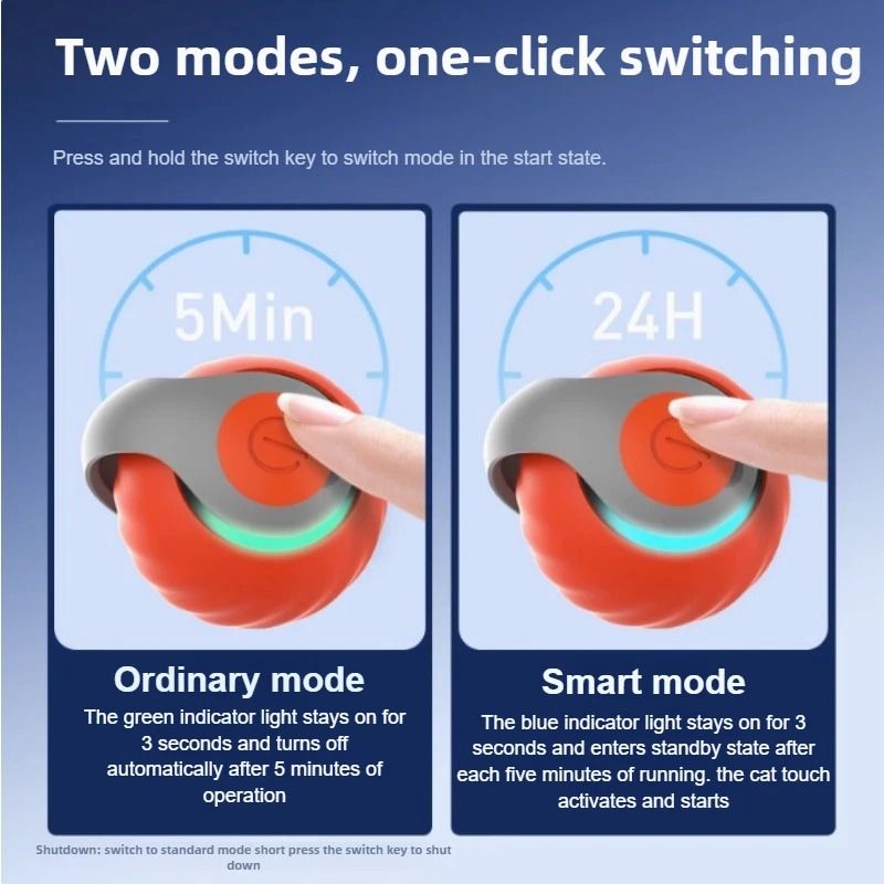 USB Rechargeable Interactive Cat Toy Ball Automatic Smart Cat Toy Rolling Ball with Tail