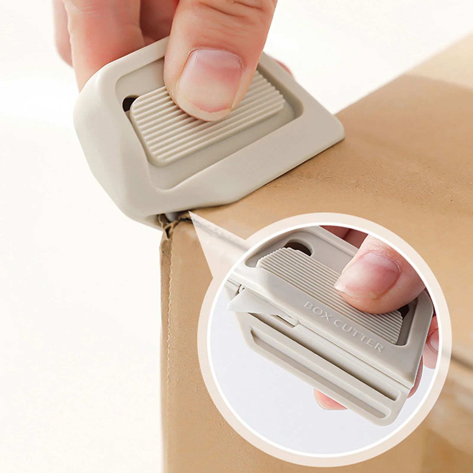 Mini Ceramic Safety Paper Cutter with Auto-Rebound Blade & Magnetic Adsorption, Box Opener for Tape, Cardboard & Crafts