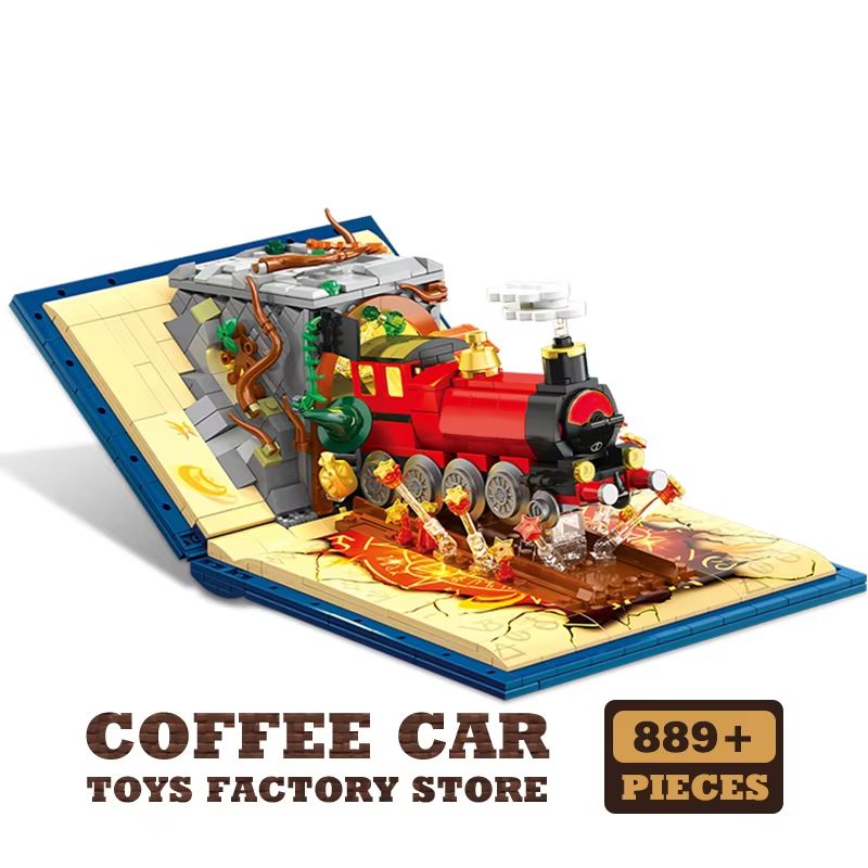 LED Magic Train Building Blocks Set with Locomotive and Station DIY Brick Puzzle Toy