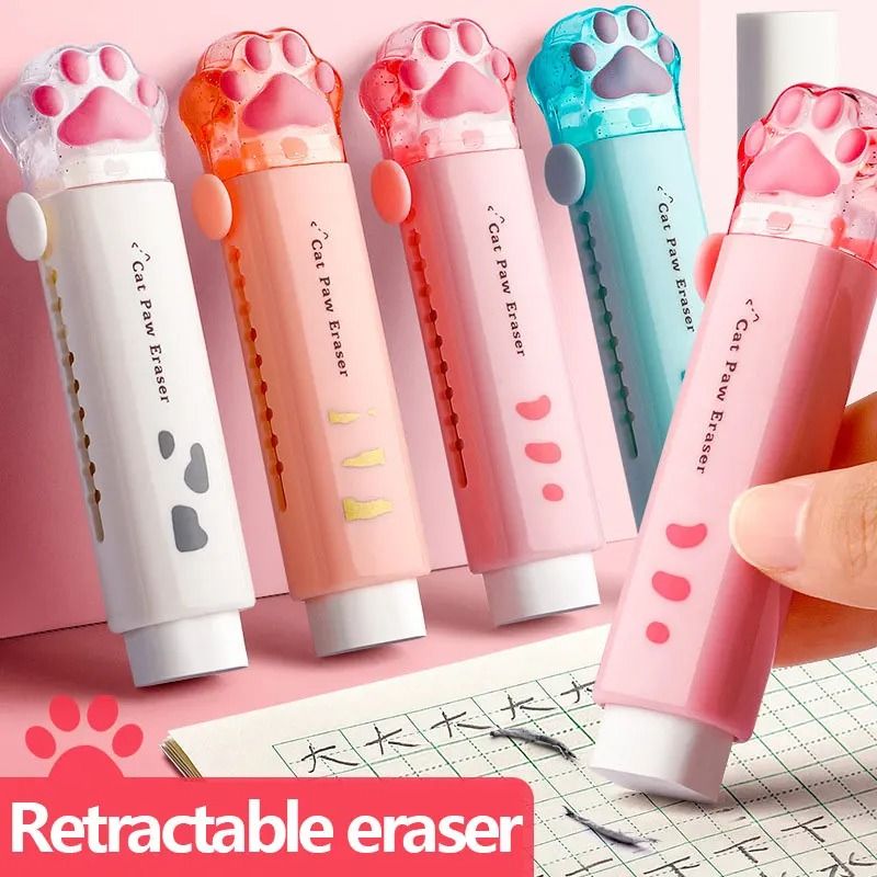 Retractable Cat Eraser Cute Stationery For School And Office
