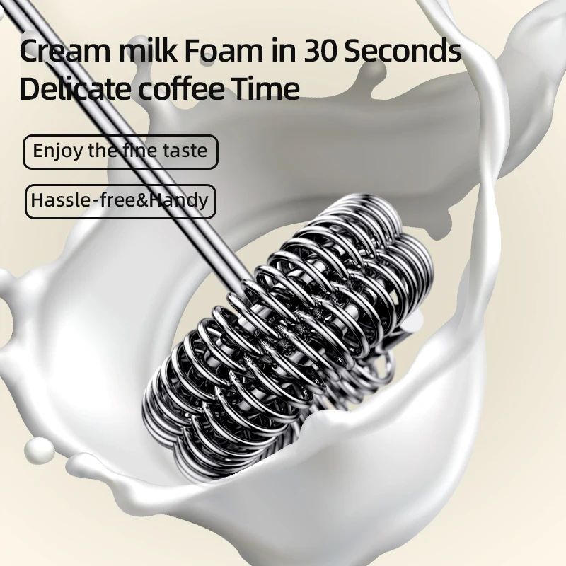 Rechargeable 3-Speed Electric Milk Frother & Egg Beater – Handheld Coffee Foam Maker