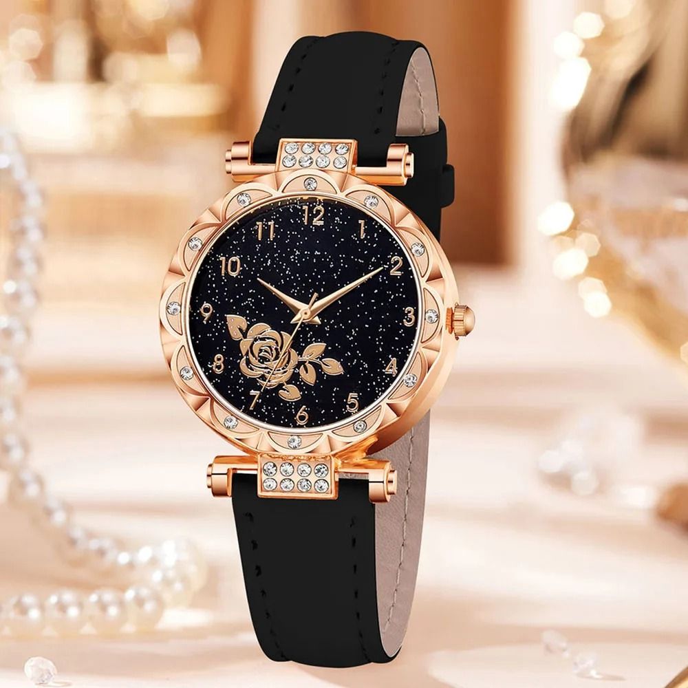 7-Piece Flower Element Watch & Jewelry Suite – Complete Fashionable Quartz Timepiece