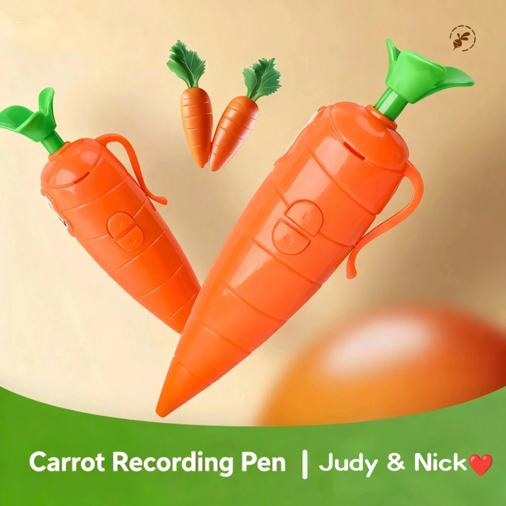 Novelty Carrot Voice Recorder Pen, Can Write Graffiti Ballpoint, Electronic Sound Toy Gift