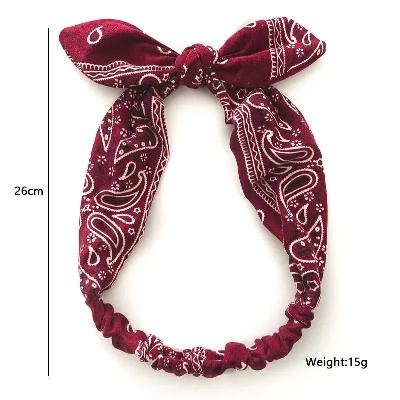 Printed Rabbit Ears Elastic Crossband Headband