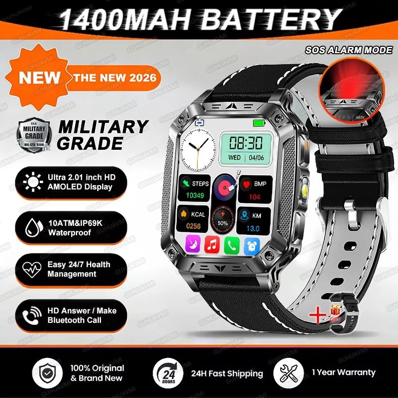 TANK Elite Military GPS Smartwatch | 1400mAh Battery & 2.01