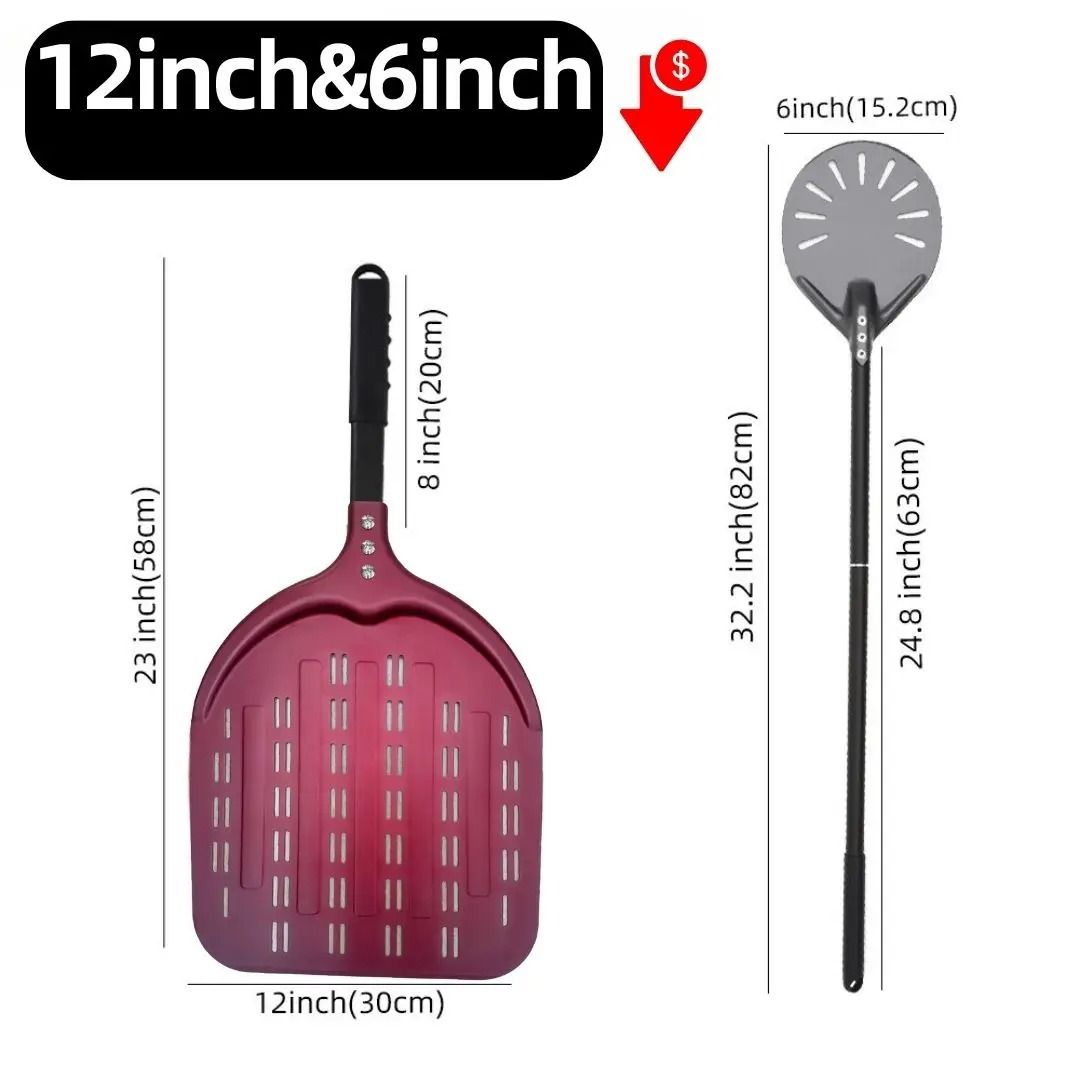 Aluminum Pizza Peel Bread Paddle with Wooden Handle