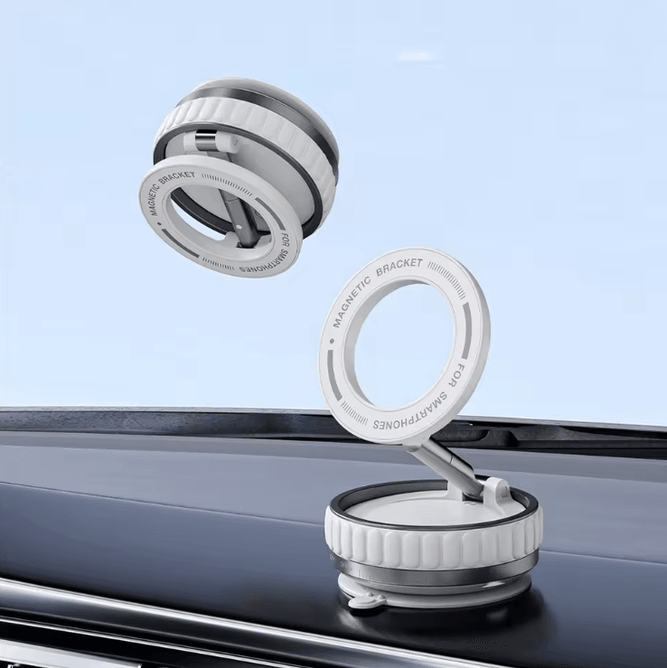 Vacuum Suction Magnetic Phone Holder with 360 Rotation and Foldable Design