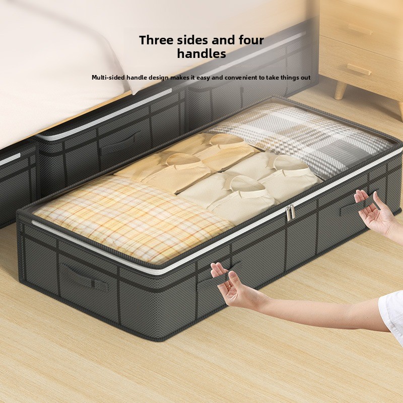 Large Underbed Storage Bag, Foldable Clothes Quilt Organizer for Bedroom, Space Saving Doggy Bag, Perfect
