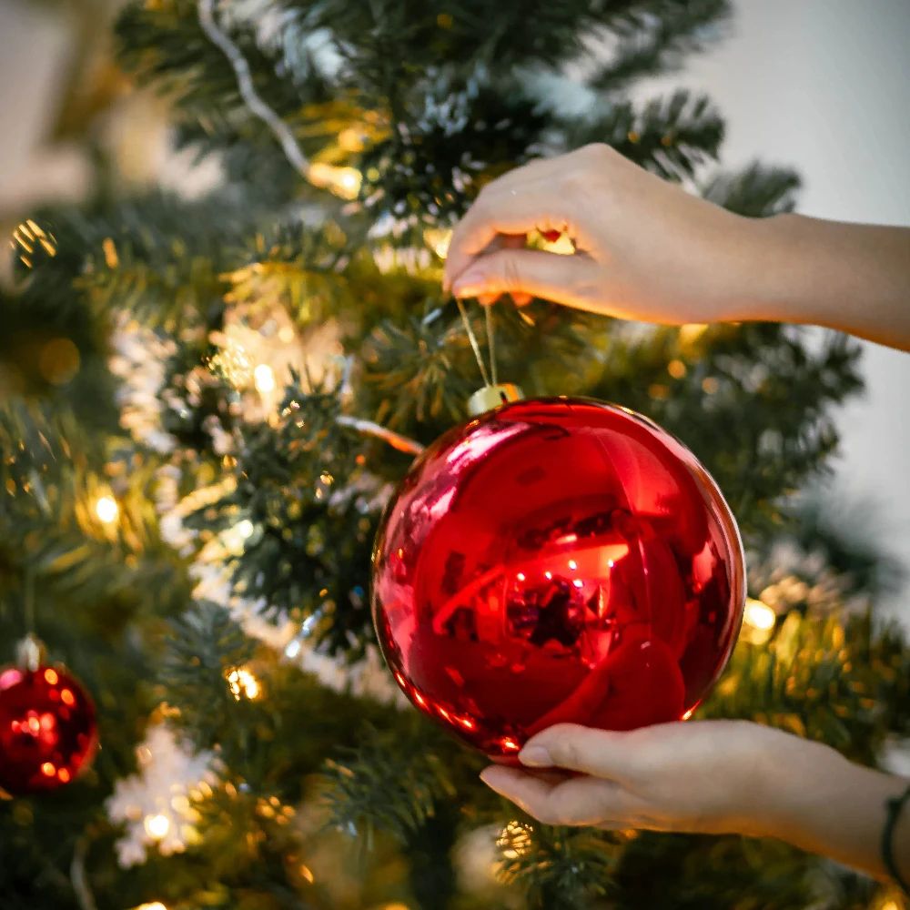 Large Colorful Christmas Ball Ornaments Set of 3