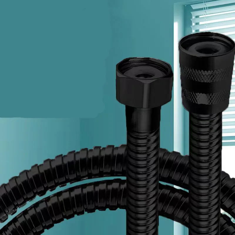 Stainless Steel Black Hose Extension Pipe for Bathroom Shower and Water Pipe