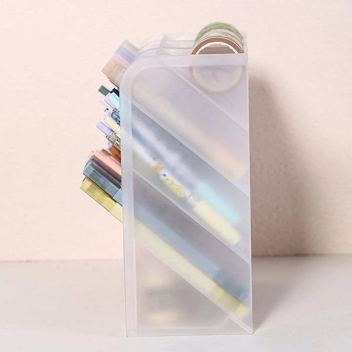 Transparent Large Capacity Multifunction Desktop Pen Holder