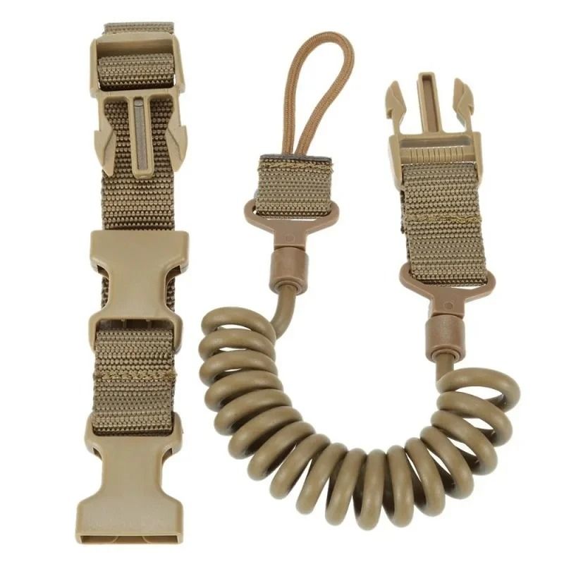 Tactical Multi-Purpose Spring Lanyard – Adjustable Pistol and Rifle Sling Strap for Hunting and Shooting