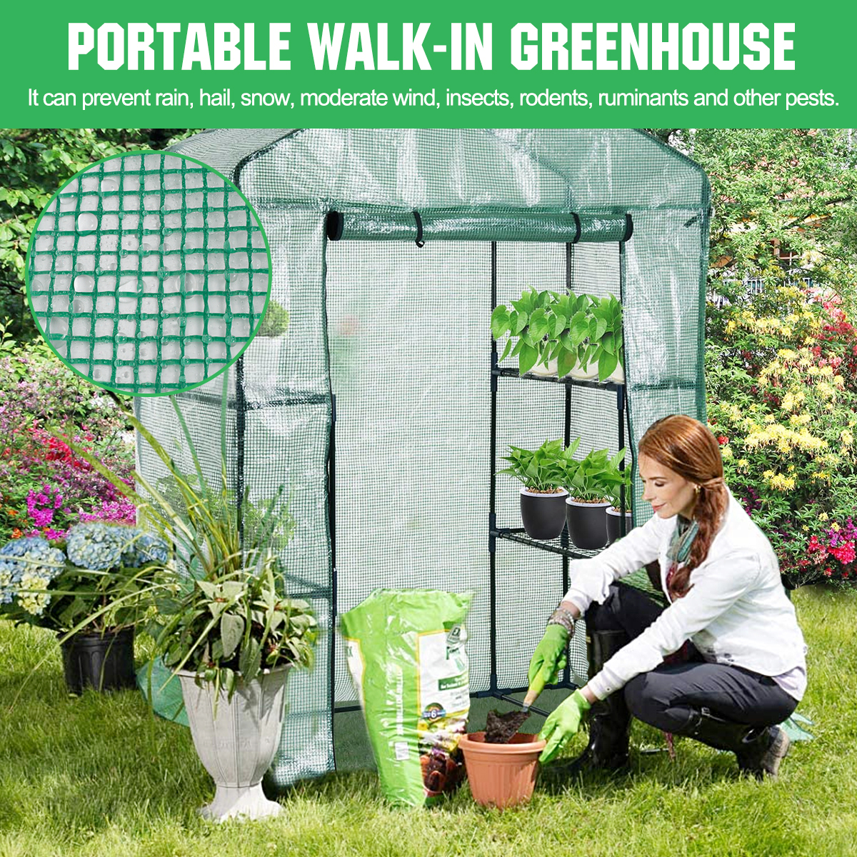 PVC Tarpaulin Garden Plant Shed, Waterproof Awning, Wind Proof Rainproof Cloth for Balcony Windows, Keep Warm Grid
