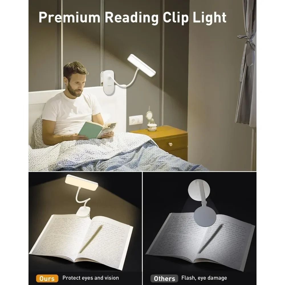 Ultra-Flexible LED Eye-Protection Clip Book Light