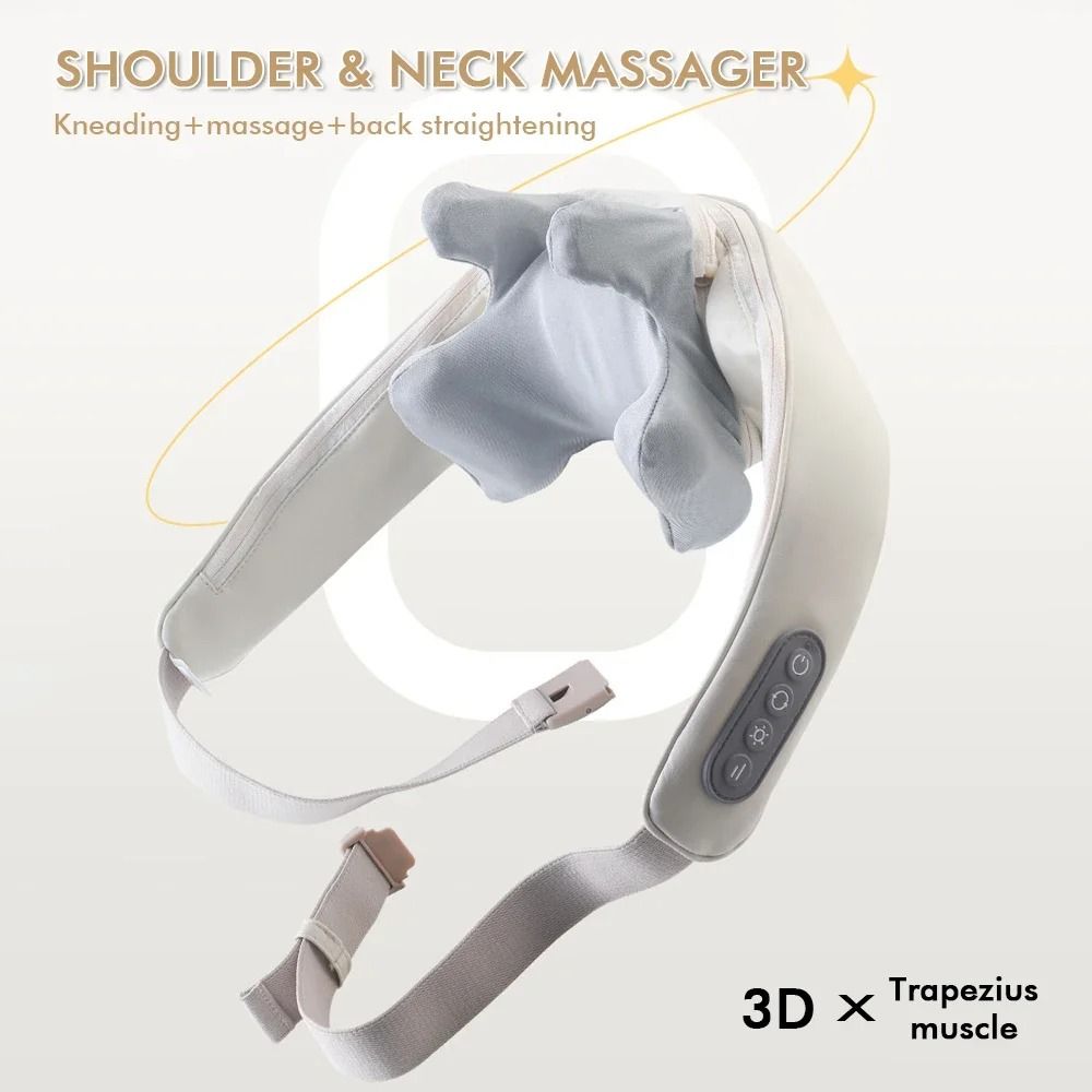 Wireless Neck and Back Massager with Heat and 3D Kneading
