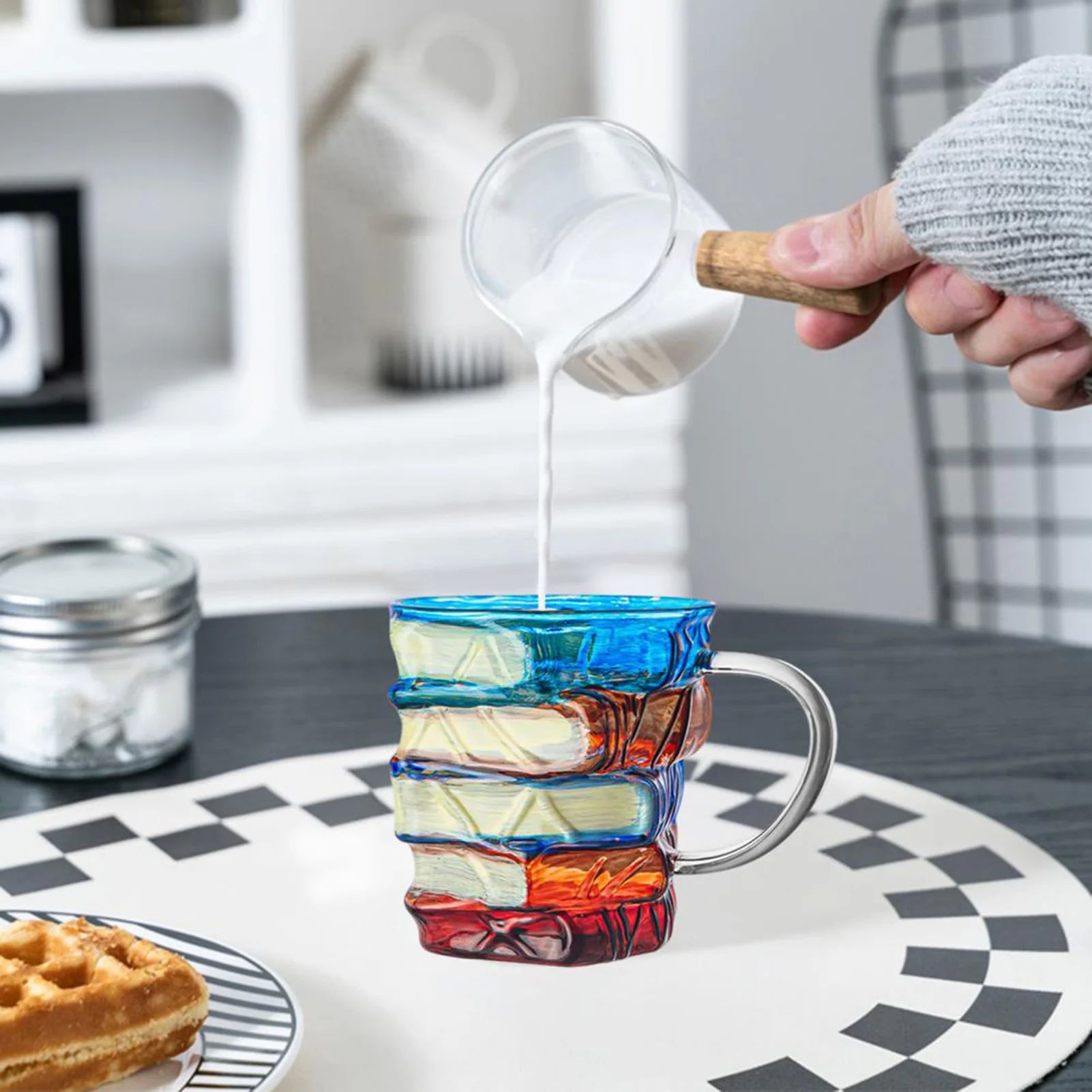 3D Book-Shaped Colored Glass Coffee Mug | Novelty Painted Book Mug Cup Gift for Book Lovers & Literature Fans