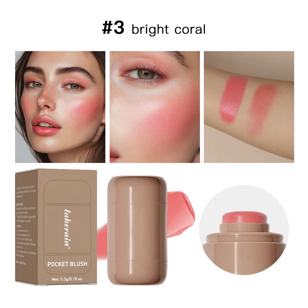 3-in-1 Blush Stick Moisturizing Lip Gloss, Face Rouge, and Facial Cheek Stick