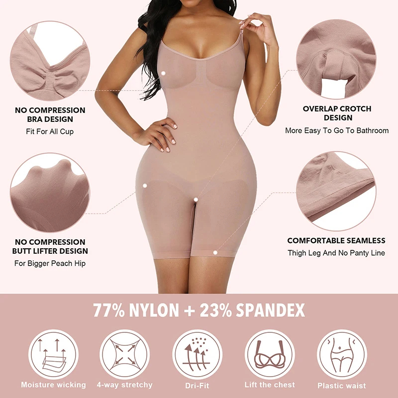 Women Bodysuit Shapewear Tummy Control Full Body Shaper Slimming Sheath Butt Lifter Push Up Thigh Slimmer Abdomen Shaper