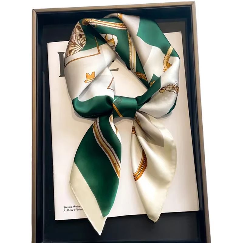 LuxeGlow silk feeling scarf – Luxury Square Satin Neckerchief & Fashion Headscarf for Women
