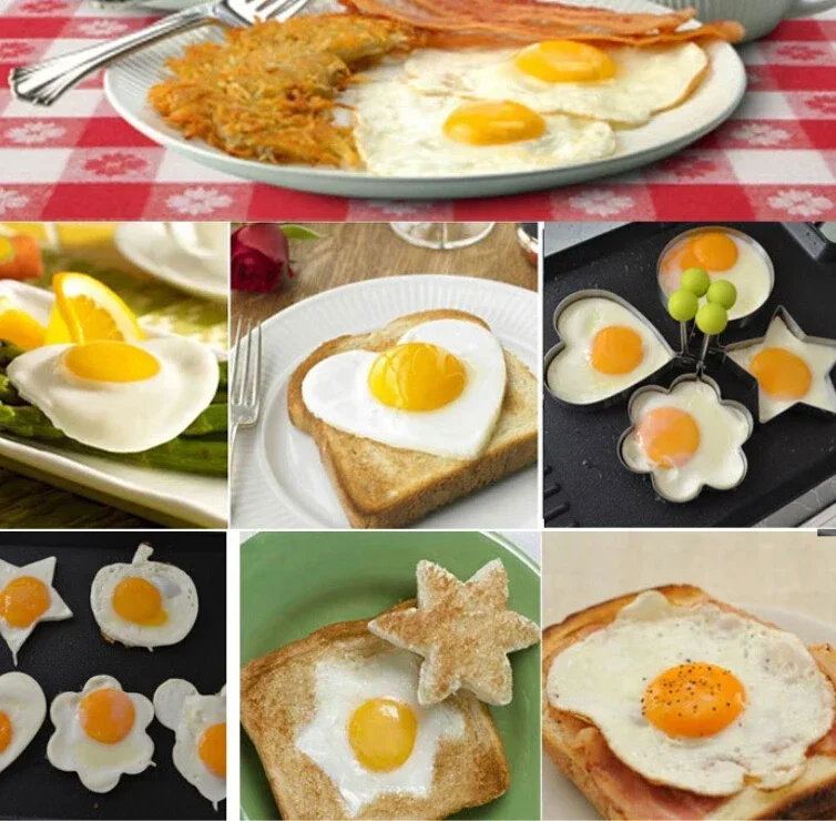 Heart Shaped Pancake Mold, Stainless Steel Omelette Ring, Breakfast Cooking Tool