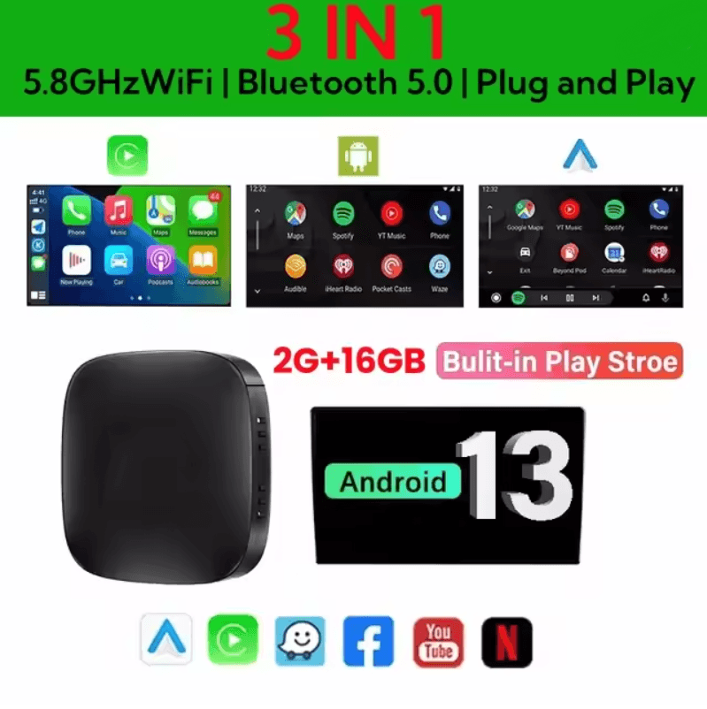 DriveSmart Wireless CarPlay AI Box with Android 13