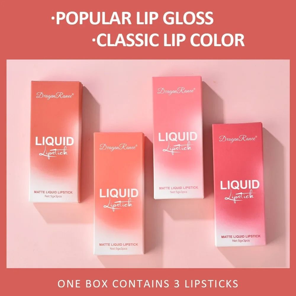 3 PCS Liquid Matte Lipstick Set | Long Lasting Waterproof Korean Beauty Cosmetics For Women