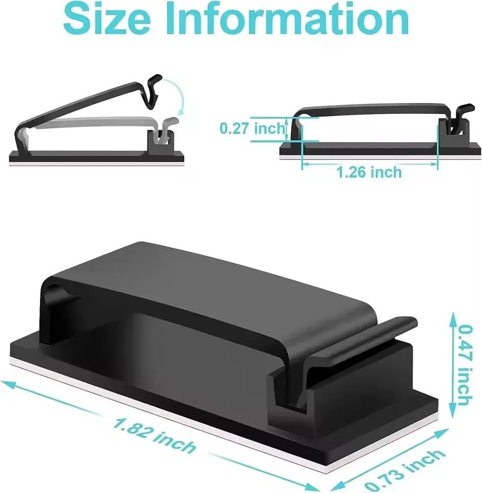 Self-Adhesive Cable Organizer Clips – High-Performance Car USB Data Cable & Decorative Cord Manager