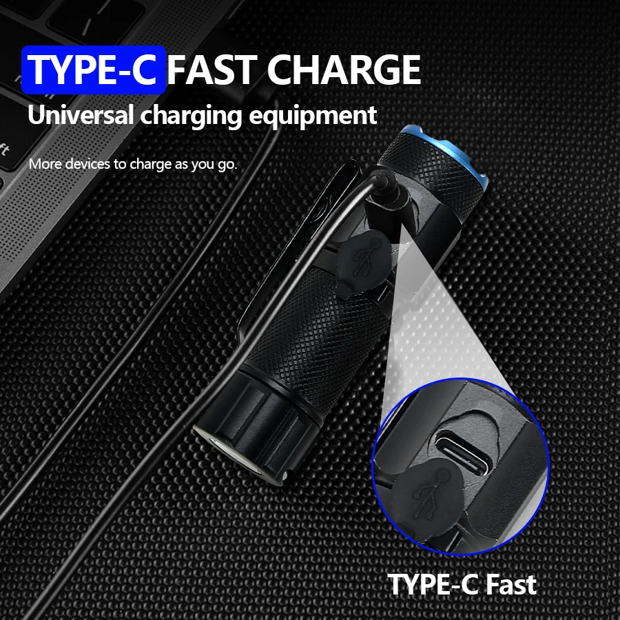 Ultra Bright Mini LED Flashlight with Tail Magnet  USB C Rechargeable Camping, Hunting, and Emergency Lamp