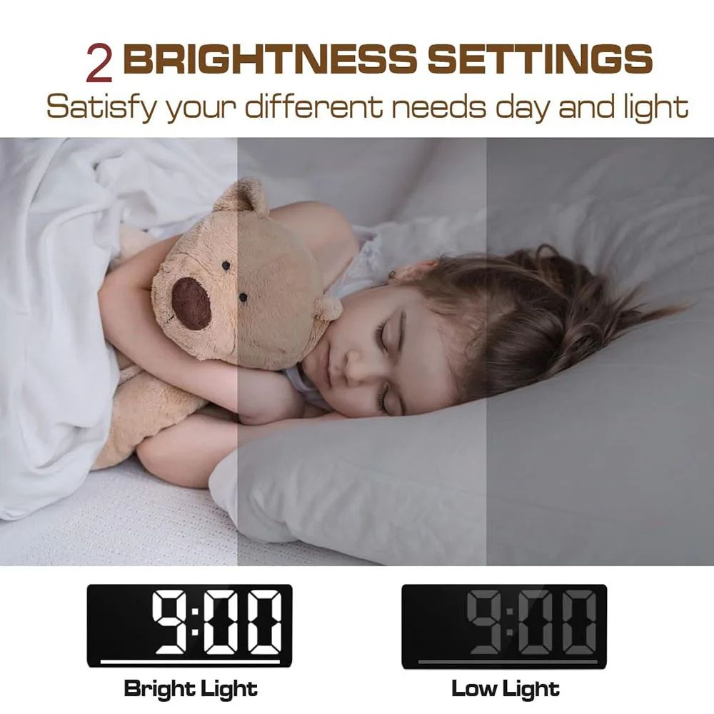 Large Display Digital Alarm Clock with Temperature