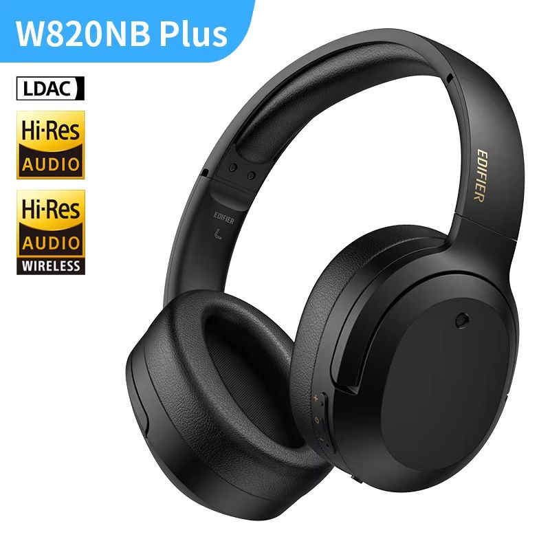 Edifier W820NB Plus Wireless Headphones – Over-Ear Bluetooth Headset with 43dB ANC, Hi-Res LDAC & 49H Playtime