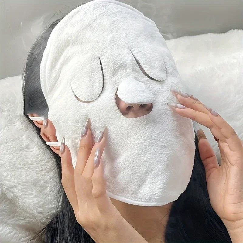 Reusable Hot & Cold Compress Facial Towel Mask | Moisturizing Face Steamer Wrap for Soft Skin Care & Deep Absorption