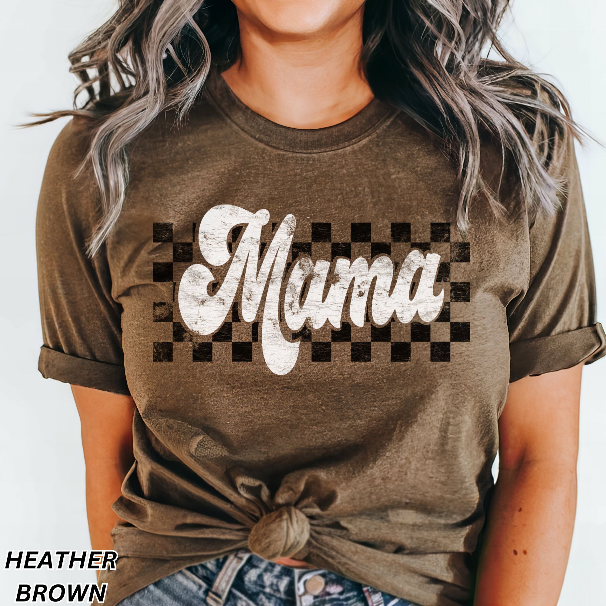 Checkered Mama Shirt, Retro Mama Shirt, Mother's Day Gift, Mom Life Shirt, Motherhood Shirt, Cute Mom Shirt, Mom Gift