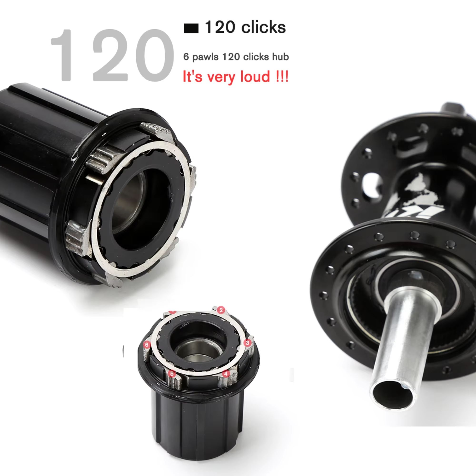 TANKE 120-Click 6-Bearing MTB Hub – 28/32/36H Disc Brake Front & Rear (8-12 Speed)